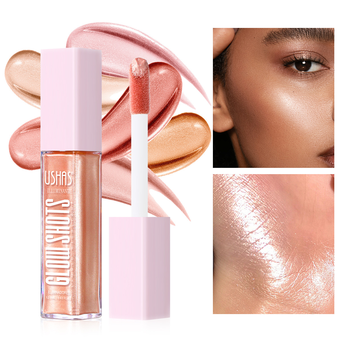 USHAS European and American cross-border stock liquid high-gloss waterproof long-lasting brightening contour multi-purpose FS459A details Picture
