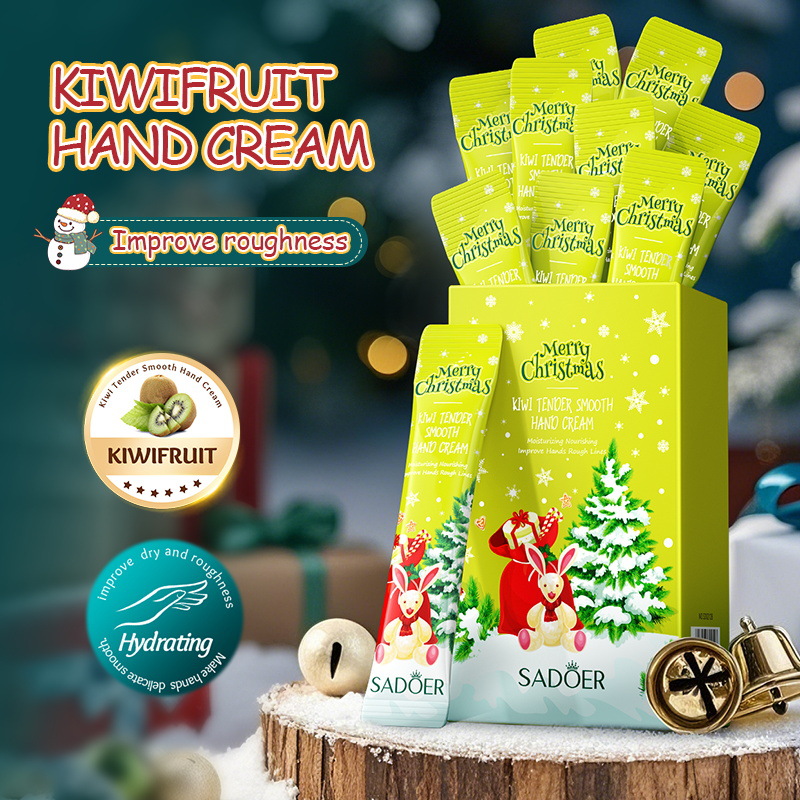 Full English SADOER Christmas Kiwi Smooth Hand Cream Anti-Cracking Moisturizing Hand Cream Cross-border export wholesale full figure