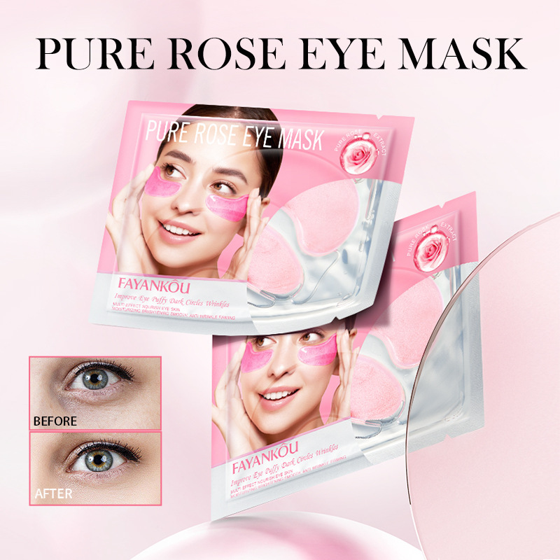 All-english FAYANKOU Rose Multi-effect Nourishing Brightening Eye Mask Moisturizing Eye Mask Cross-border export wholesale details Picture