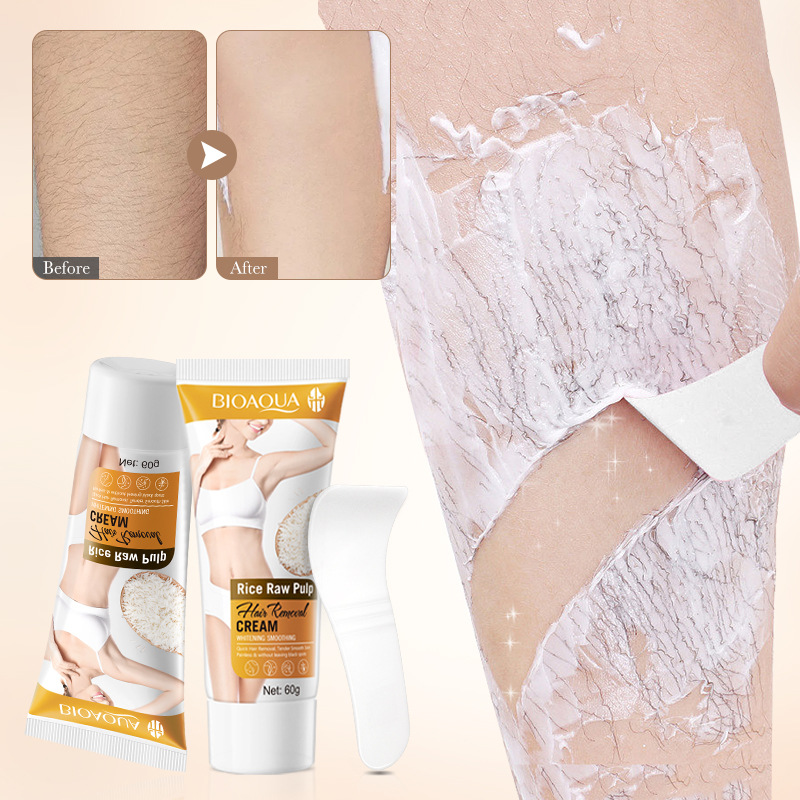 All-english BIOAOUA Rice Puree Whitening and Smooth Hair Removal Cream, armpit and Leg Hair Removal Cream Cross-border wholesale Item Picture