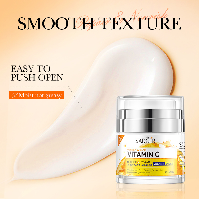 SADOER Vitamin c Whitening and Brightening Cream, Hydrating, rejuvenating and brightening Face Cream, cross-border export wholesale Specification drawing
