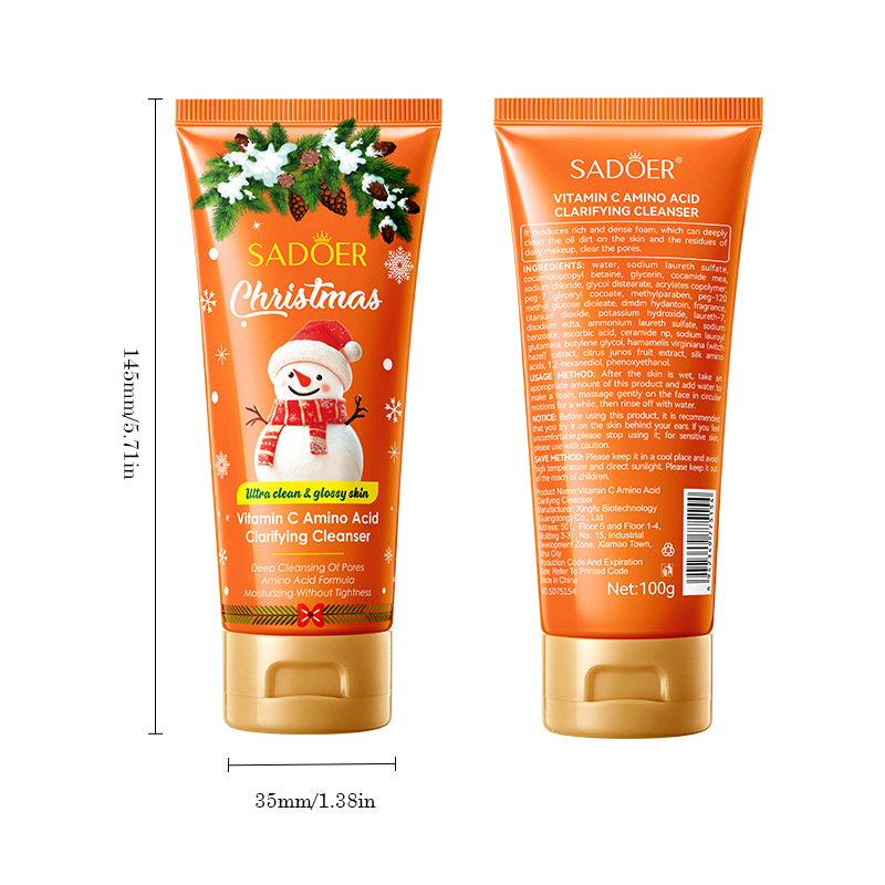 All-english SADOER Christmas Vitamin C Amino Acid Cleansing Facial Cleanser Cross-border export wholesale Item Picture