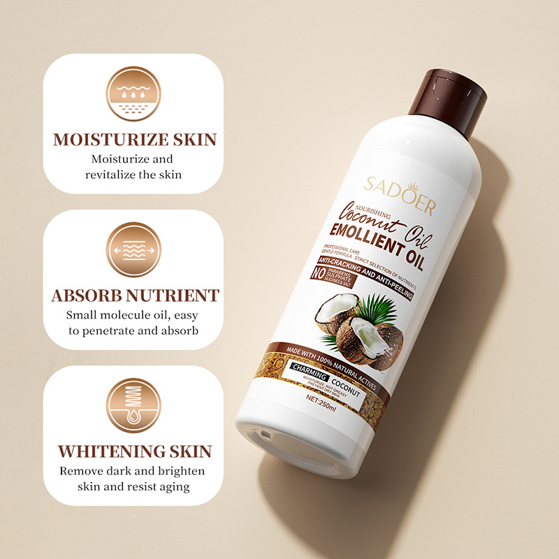Cross-border wholesale of all-English SADOER Coconut Moisturizing and Nourishing Oil for hydrating, anti-cracking and drying body essence details Picture