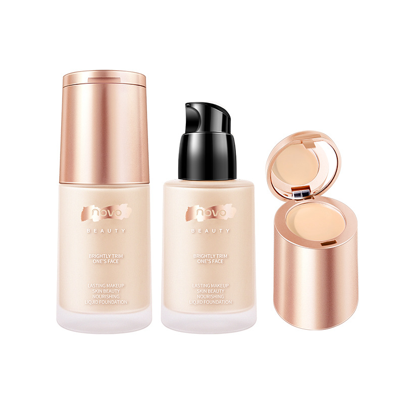 The NOVO5334 moisturizing and nourishing Foundation for makeup provides long-lasting coverage without smaging, keeps the skin moisturized for a long time, and protects against sweat. It is light and thin Item Picture