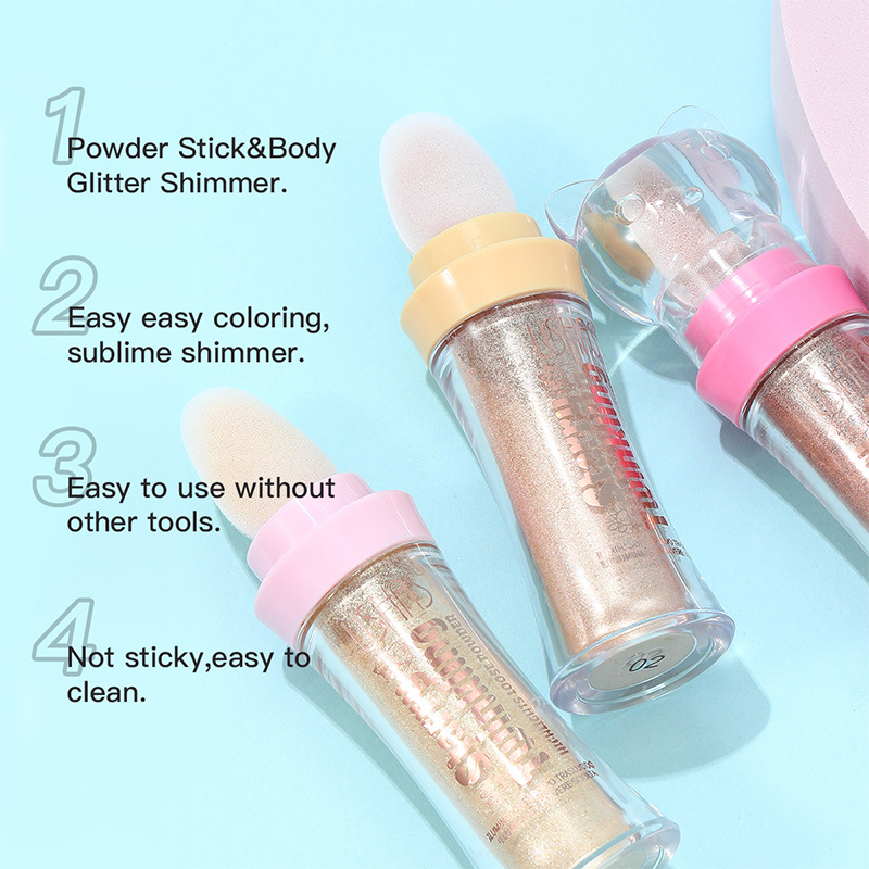 USHAS European and American cross-border stock high-gloss loose powder, glitter powder, Natural three-dimensional, waterproof, body brightening, skin tone UF036 details Picture