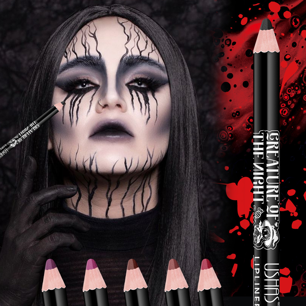USHAS Foreign Trade Halloween in-stock Amazon Cross-border bestseller Lipstick Waterproof long-lasting non-stick Cup matte lipstick details Picture