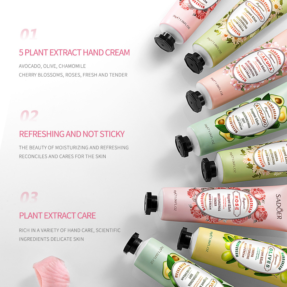 Cross-border wholesale of SADOER plant-based Hand Cream for hydrating and moisturizing Specification drawing
