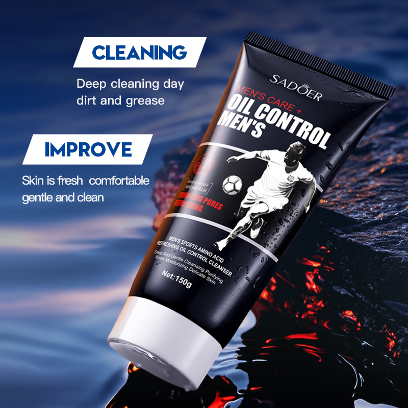 All-english SADOER Men's Amino Acid Refreshing Oil-Control Facial Cleanser Cross-border export wholesale details Picture