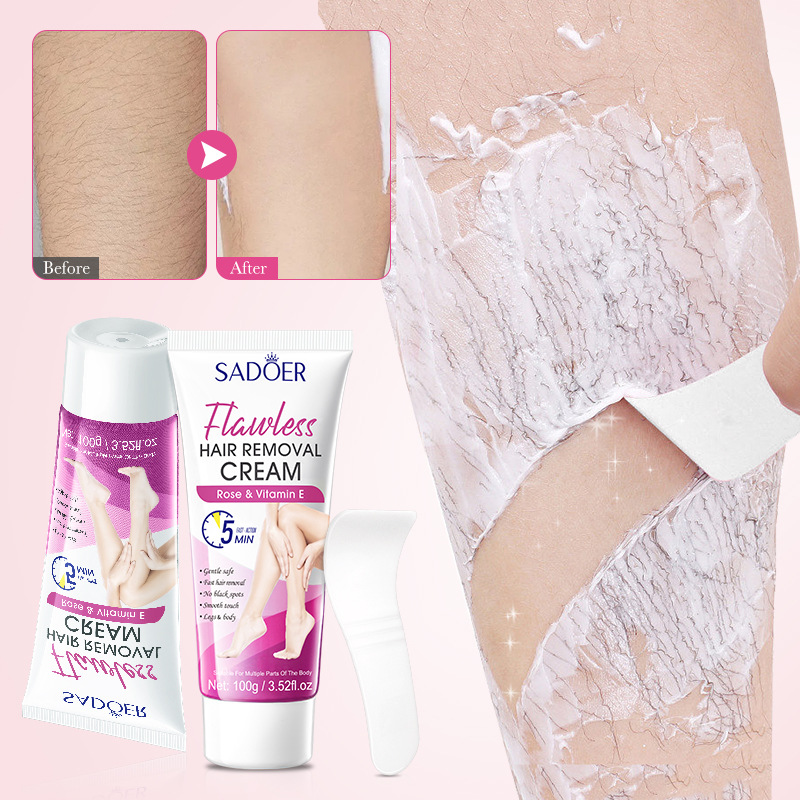 All-english SADOER Rose VE Smooth and Flawless Hair Removal Cream, non-irritating underarm hair removal cream, cross-border export wholesale Item Picture