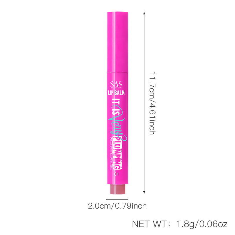 (Display Box)SAS Cross-border Best-selling double-head nude matte lip brush, waterproof matte, long-lasting non-staining of cup rim red Item Picture