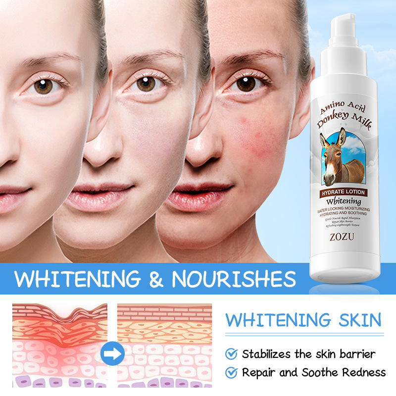 All-english ZOZU donkey milk Whitening Lotion Moisturizing, brightening and hydrating skin lotion cross-border export wholesale Item Picture