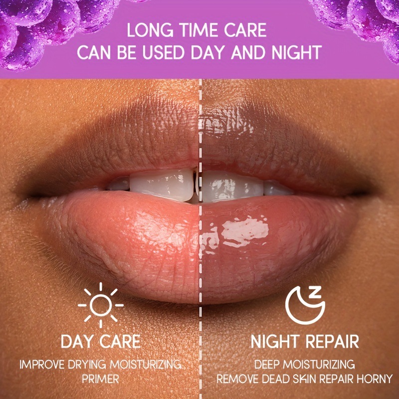USHAS cross-border hot stock grape-flavored lip freeze Lip mask, lip care, moisturizing, nourishing lip lines, hydrating and fading Item Picture