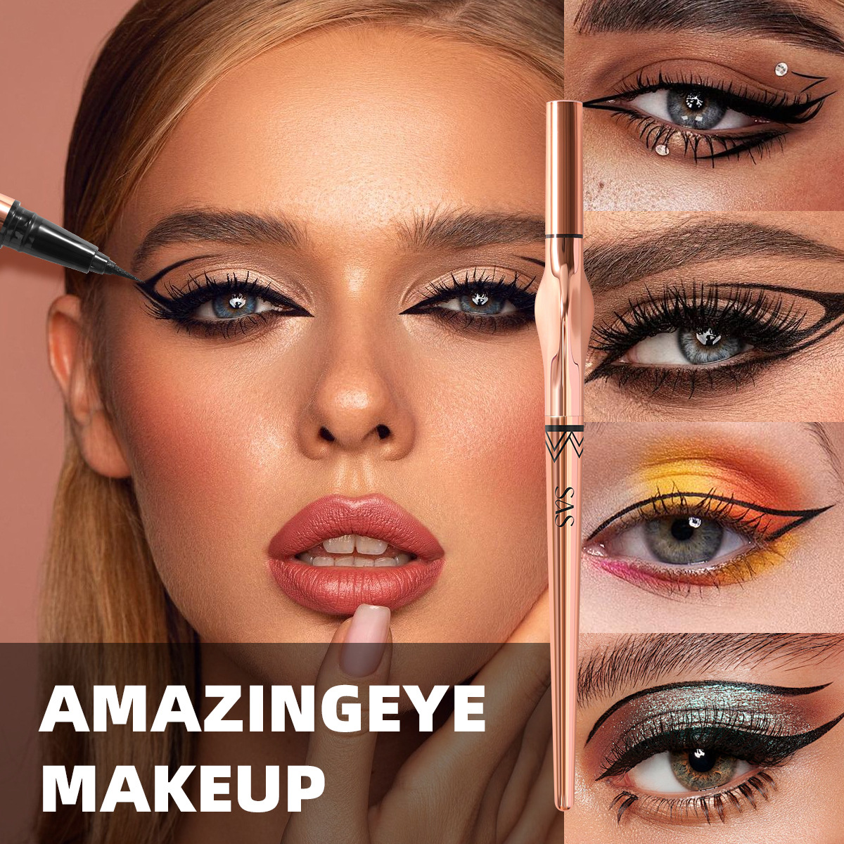 SAS Cross-border best-selling eyeliner pen in Europe and America, waterproof, long-lasting and anti-smurming wholesale SAP020 Specification drawing