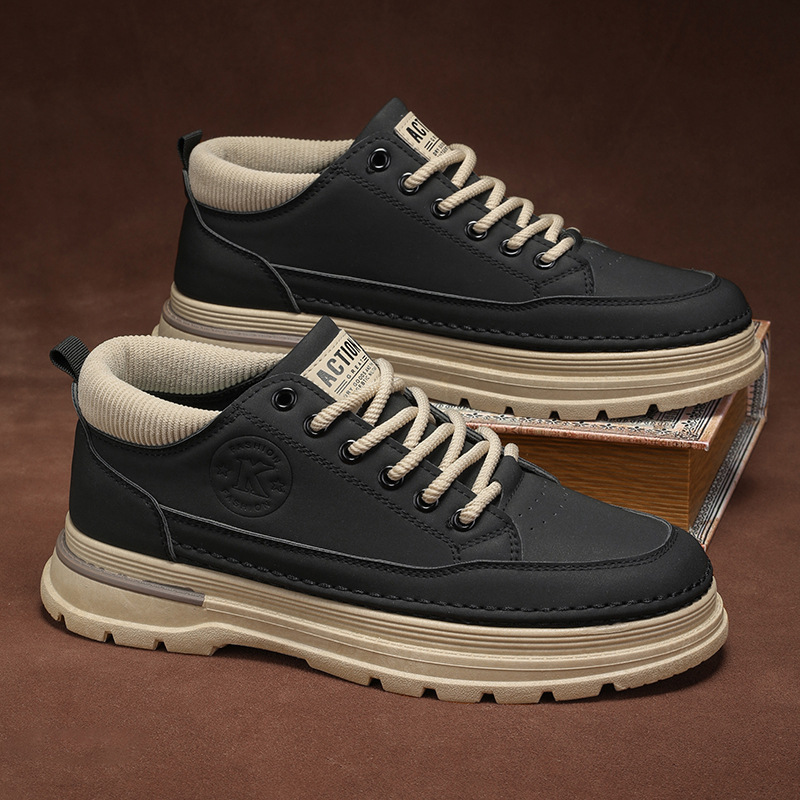 Martin Boots Men's spring new breathable workwear shoes for men, trendy and versatile thick-soled sporty casual sneakers for men details Picture