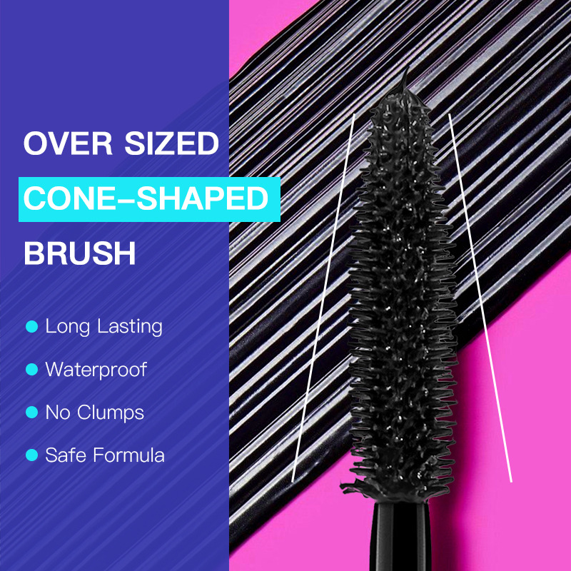 USHAS cross-border export bestseller in stock neutral mascara, thick, long and curly 4D waterproof liquid fiber Specification drawing