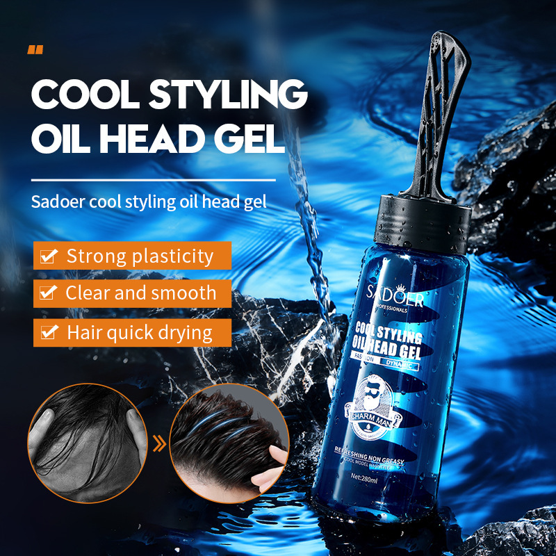 All-english SADOER cool and stylish oil-head gel, strong and natural, fluffy, cross-border export wholesale details Picture