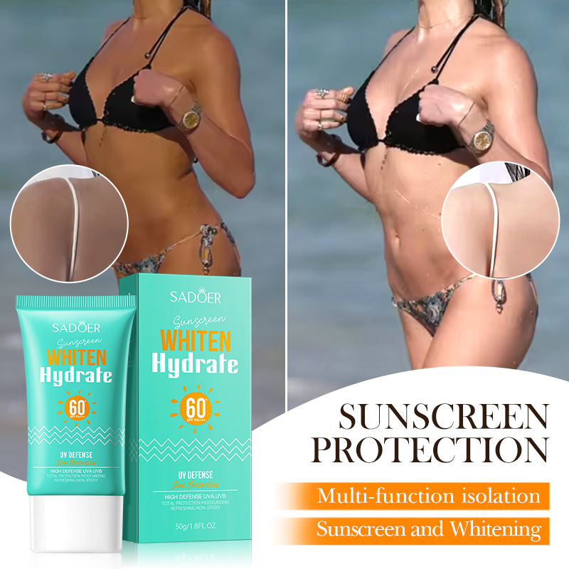 Full English SADOER Whitening Hydrating Sunscreen, Isolation Cream, UV Protection Sunscreen Lotion cross-border export wholesale Item Picture
