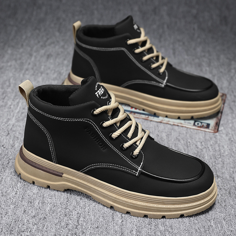 Autumn men's shoes: High-top Dr. Martens boots, men's trendy and versatile thick-soled work boots, leather boots, sports and casual sneakers, and trendy shoes Application Scenario