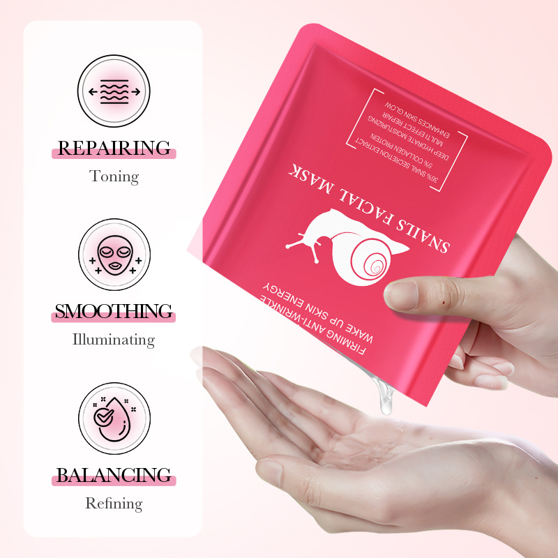 All-english BIOAOUA Snail Multi-Effect Repairing and Hydrating Facial mask Moisturizing Mask Cross-border export wholesale Item Picture