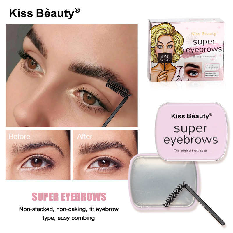 kissbeauty cross-border eyebrow Cream is a bestseller. The transparent and colorless shaping soap is refreshing, natural and long-lasting for eyebrow shaping details Picture
