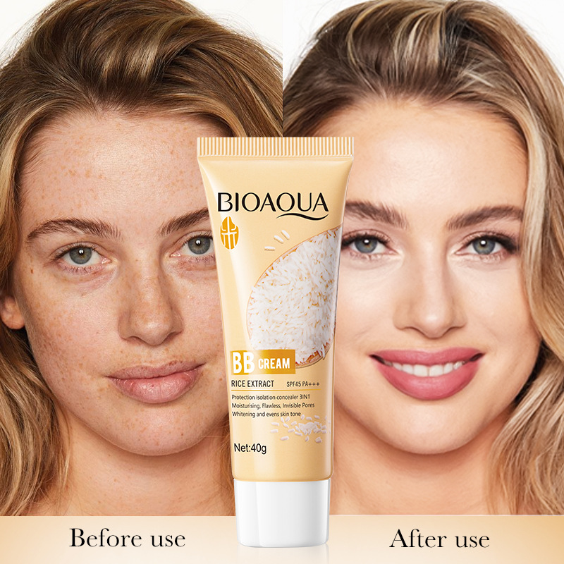 All-english BIOAOUA Rice Puree Flawless Whitening BB Cream, Facial and brightening BB Cream, Cross-border wholesale Item Picture