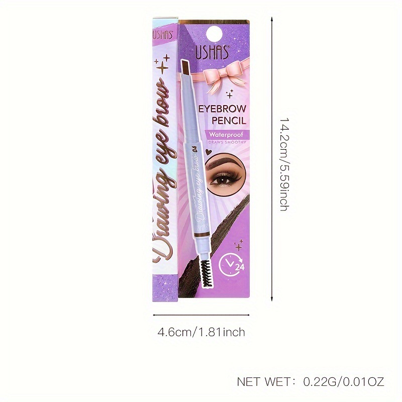USHAS European and American cross-border stock eyebrow pencil, double-headed with built-in eyebrow brush, waterproof, not easy to smudge, easy to color TP350F Item Picture