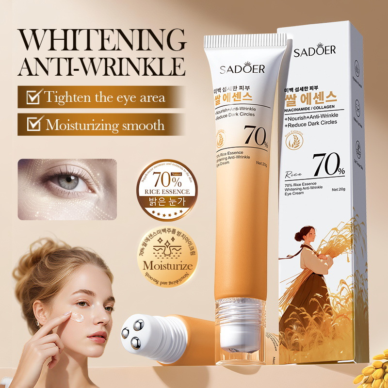 Sadoer 70% Rice Essence Whitening and Anti-Wrinkle Eye Cream (Foreign Language Version) 20g full figure