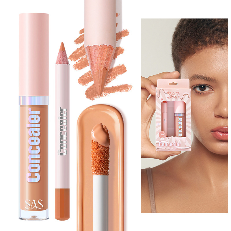 USHAS European and American cross-border stock Concealer Pen + Concealer Liquid Set Concealer Lasting Concealer Pen SAC075 details Picture