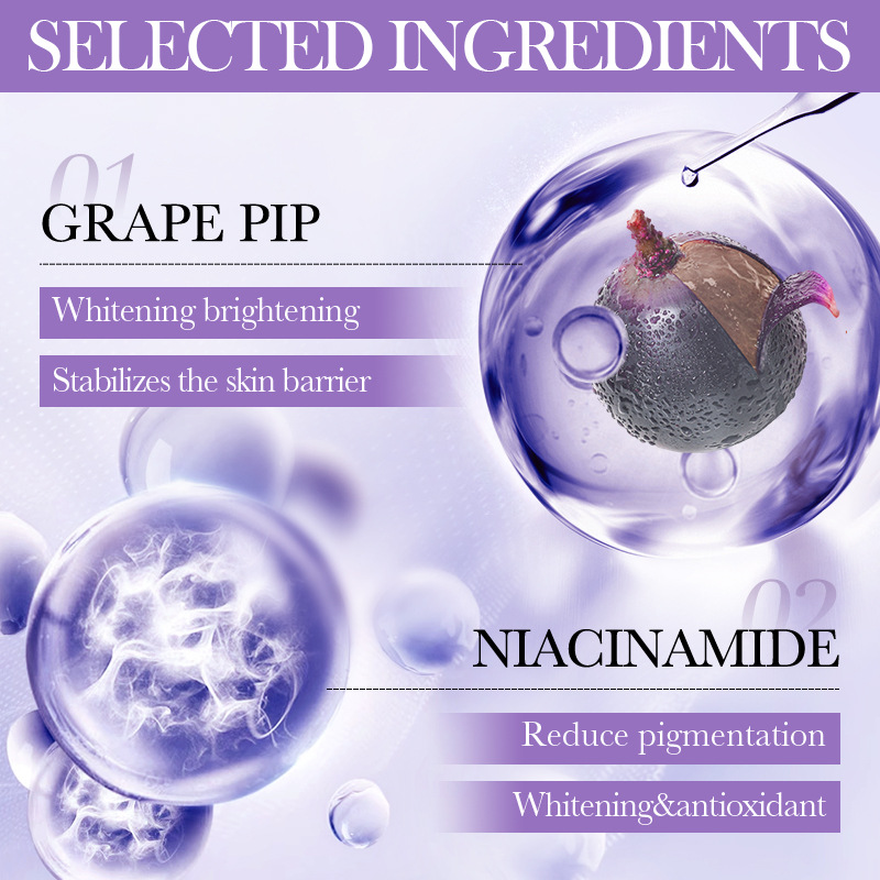 Cross-border wholesale of SADOER Grape Seed Antioxidant Repair Six-piece Moisturizing and hydrating Set in full English Specification drawing