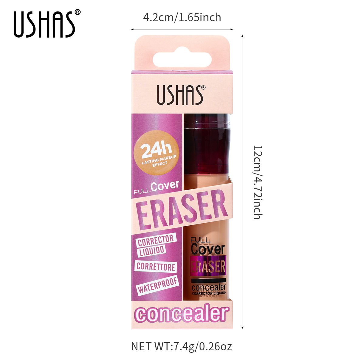 USHAS Cross-border 12-color Sponge Head Foundation, long-lasting concealer, Non-smudging, Waterproof Concealer Item Picture