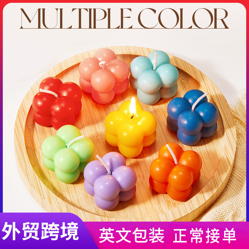All-english SADOER Cube scented candles for celebrating festival parties, multi-color birthday candles, cross-border export wholesale full figure