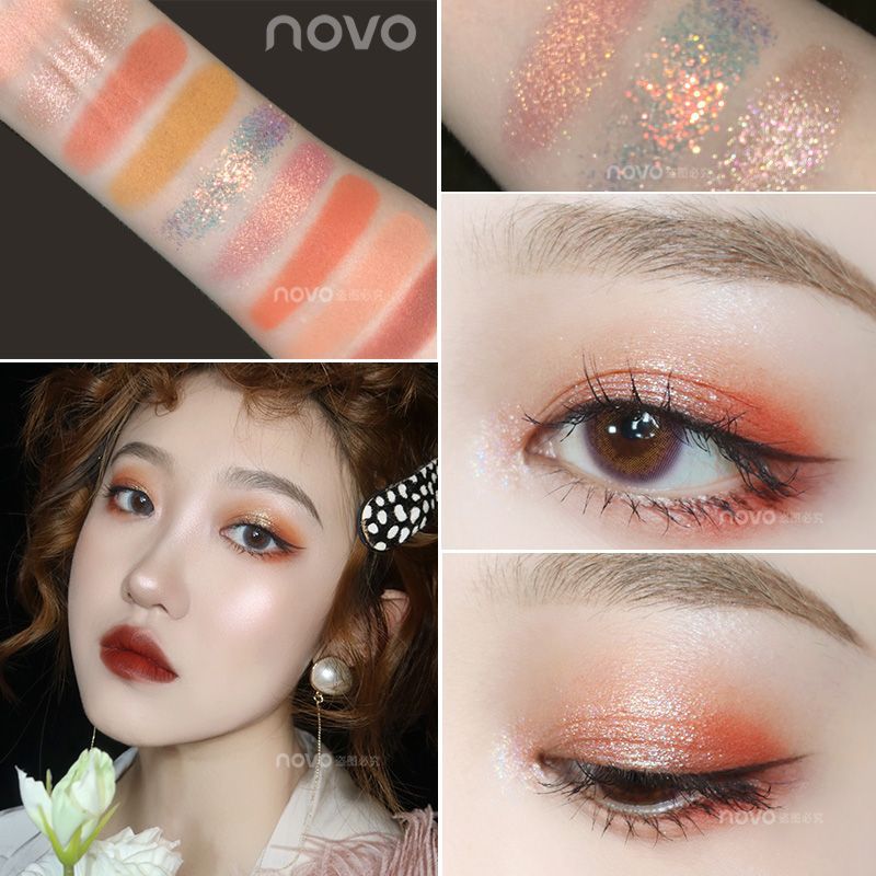 Ellie NOVO5283 Keyboard fingertip nine-color eyeshadow palette, with polarized highlights, casual blending, contrasting colors, and earth tones details Picture