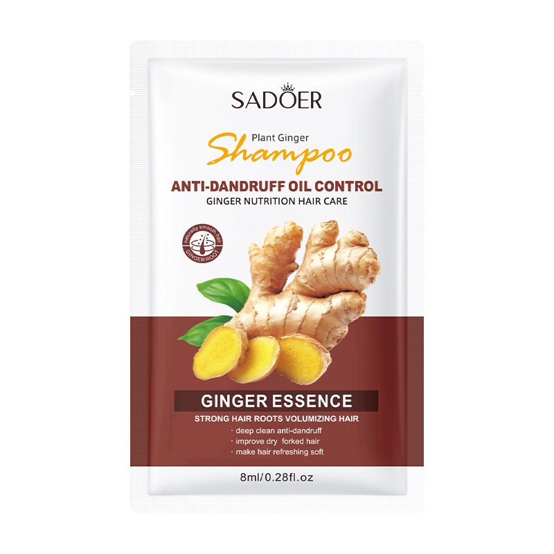 All-english ginger shampoo bag SADOER Moisturizing, Softening, Deep Cleansing portable set cross-border export wholesale Item Picture