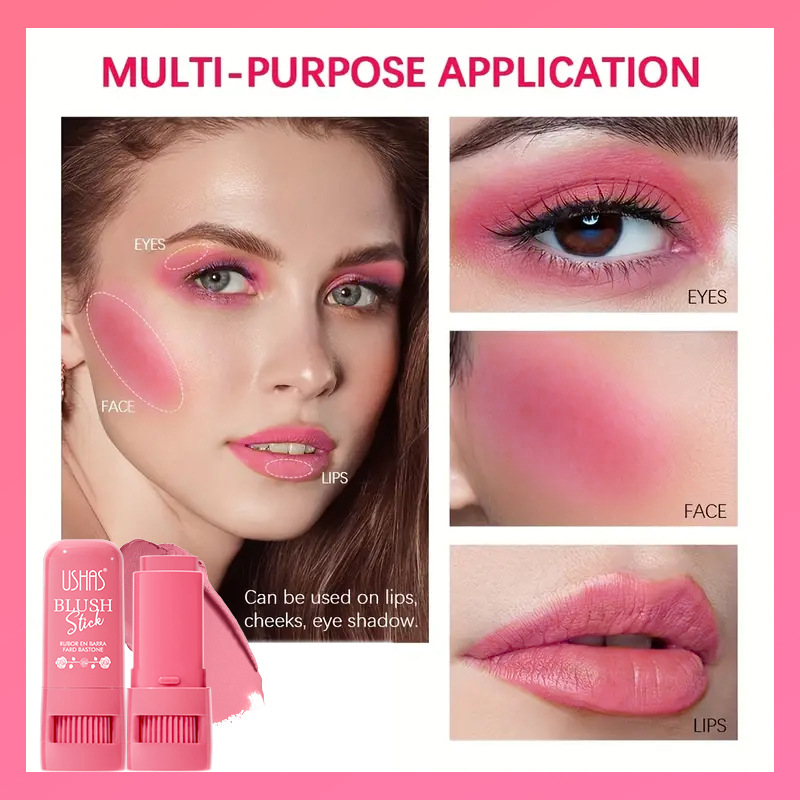 USHAS Amazon Cross-border Solid Blush Cream, Contouring Matte Eyeshadow 2-in-1, Waterproof and Long-lasting Makeup details Picture