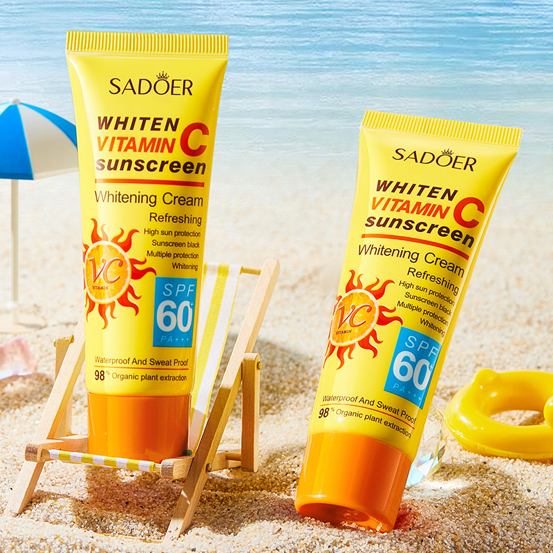 Cross-border export wholesale of SADOER Vitamin c Sunscreen Whitening Cream, sweat-proof Sunscreen Specification drawing