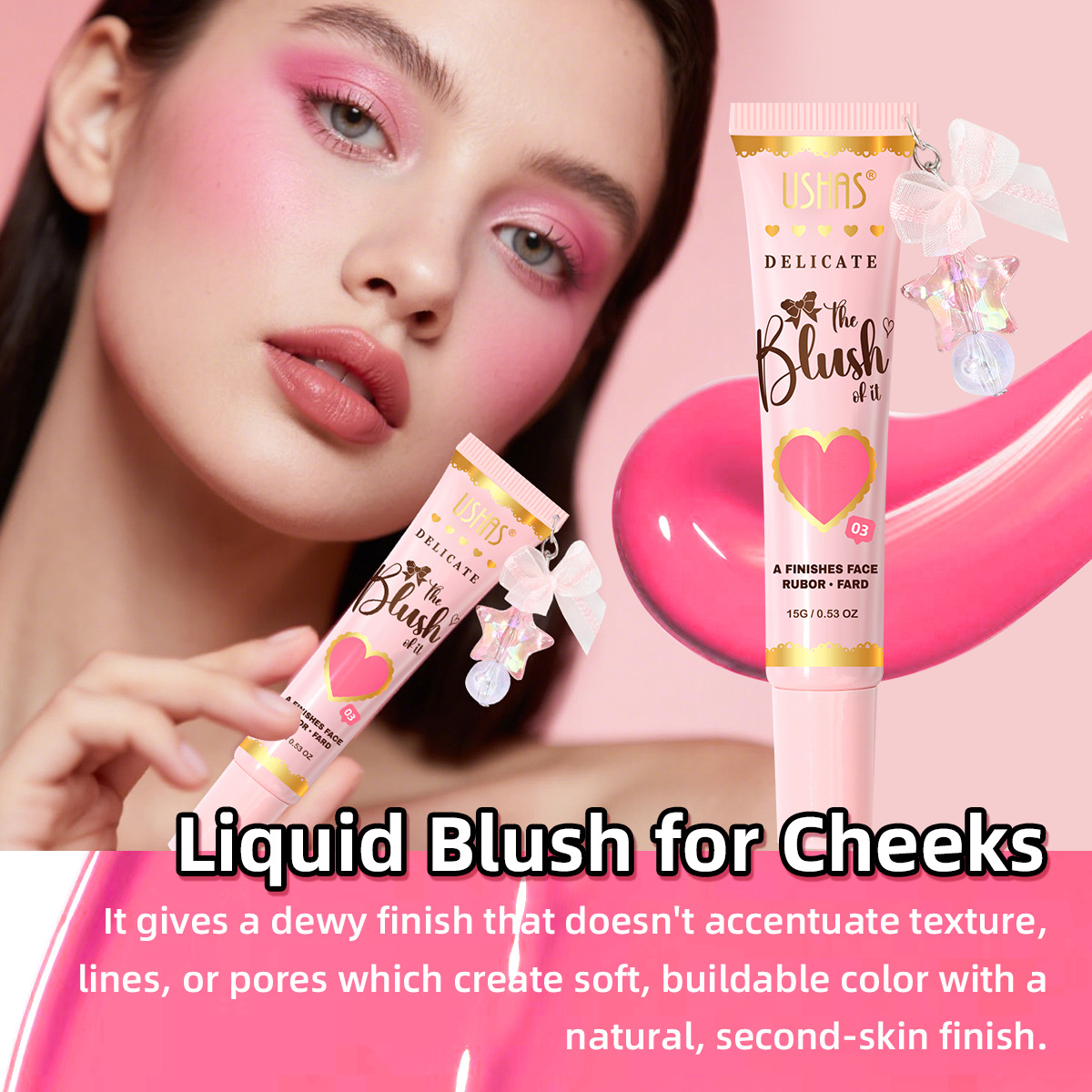 USHAS is currently selling a hot 6-color tube liquid pendant, blush, eyeshadow, lip and cheek dual-purpose contouring natural UBL002 details Picture