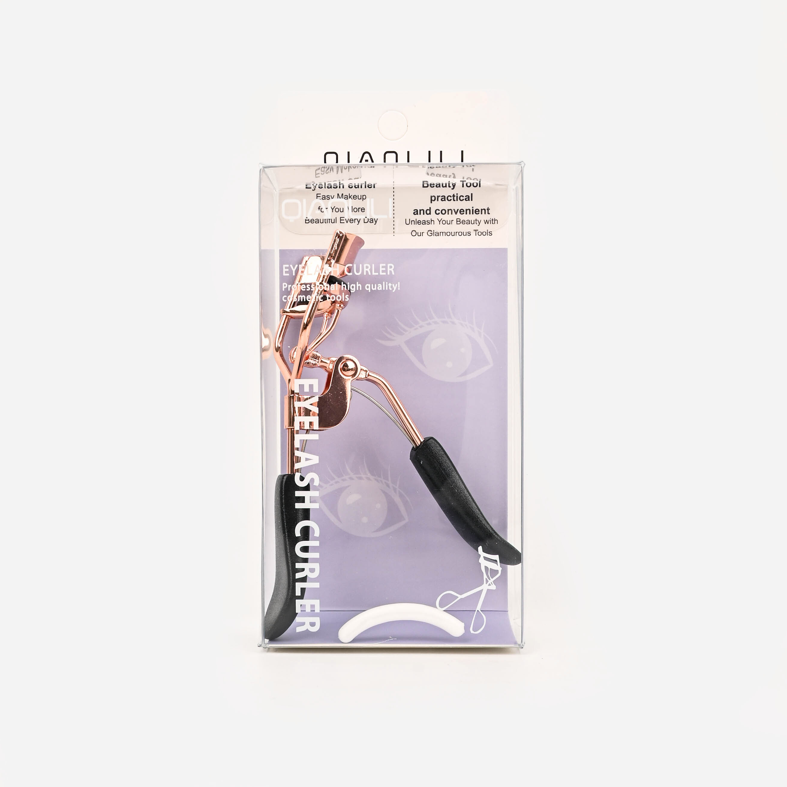 Eyelash curler, long-lasting curler, beginner's stainless steel mini portable makeup tool