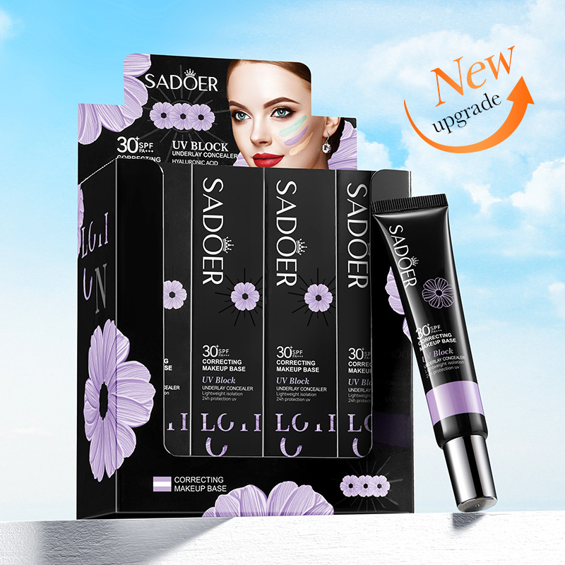 Cross-border export wholesale of SADOER sunscreen, concealer, contouring and UV protection sunscreen cream in full English Item Picture