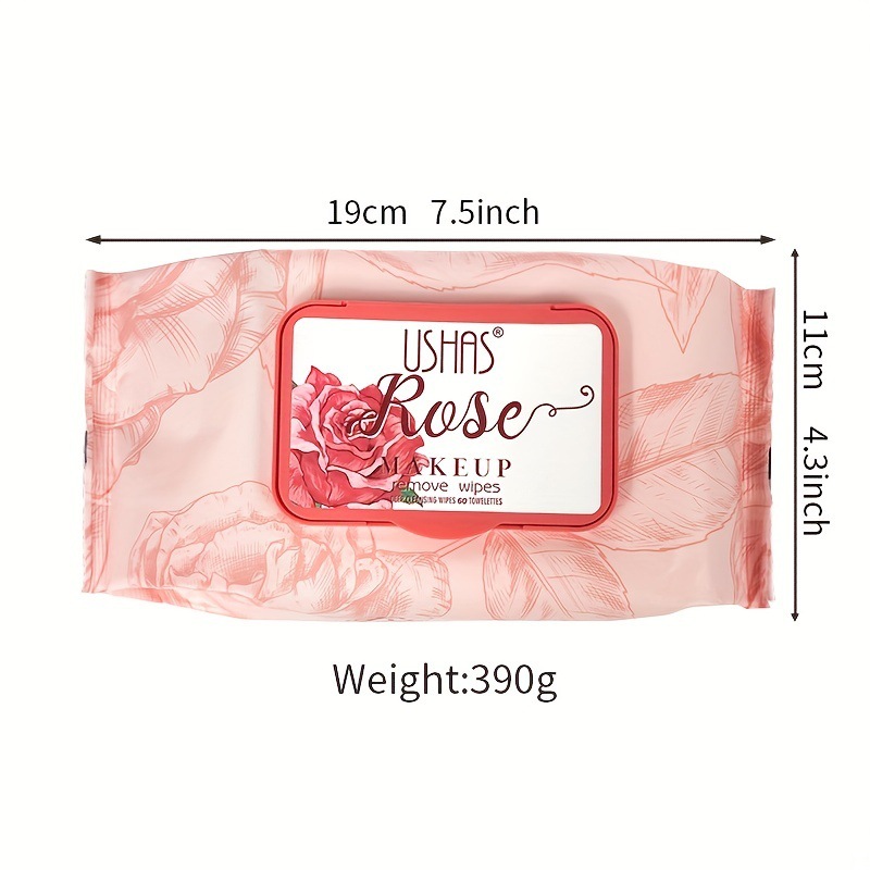 USHAS cross-border stock makeup remover wet wipes gently and deeply clean eyes, lips and face. Lazy disposable facial cleansing wipes portable Item Picture