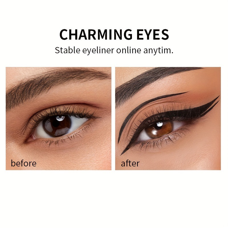 USHAS cross-border in-stock best-selling eyeshadow cream bottle with brush eyeliner cream Eyeliner brush waterproof and sweat-proof European and American eye makeup Specification drawing