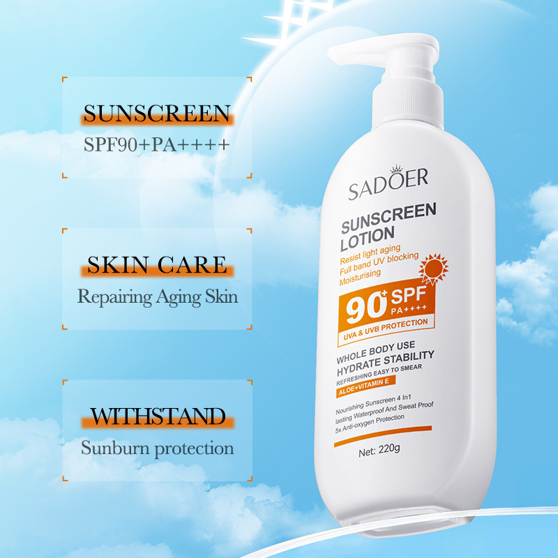 SADOER Anti-aging full-body Sunscreen Lotion in English, refreshing UV Protection sunscreen, cross-border export wholesale details Picture
