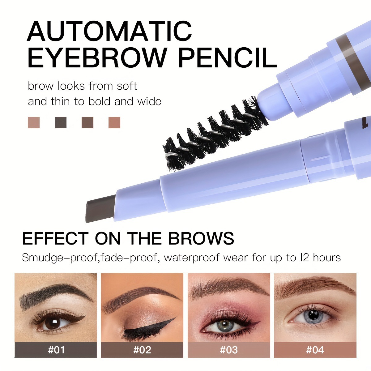 USHAS European and American cross-border stock eyebrow pencil, double-headed with built-in eyebrow brush, waterproof, not easy to smudge, easy to color TP350F details Picture