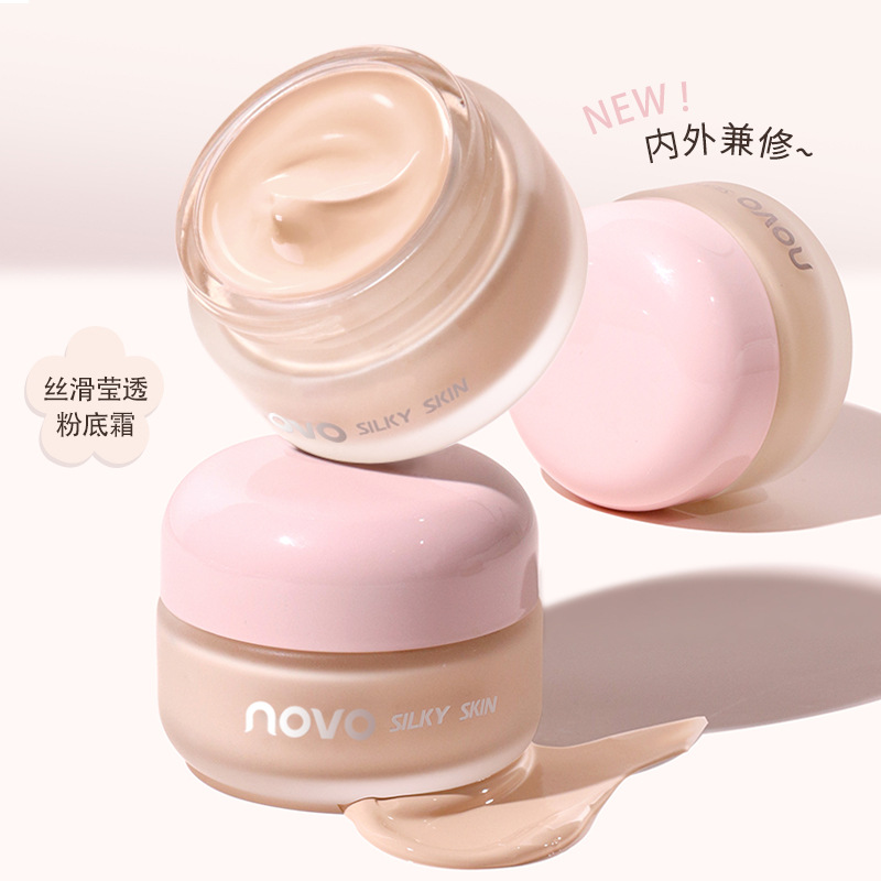 novo Smooth and translucent Foundation Cream Cream is naturally fine, light and thin. It naturally conceals and brightens the complexion. Student Foundation Liquid full figure