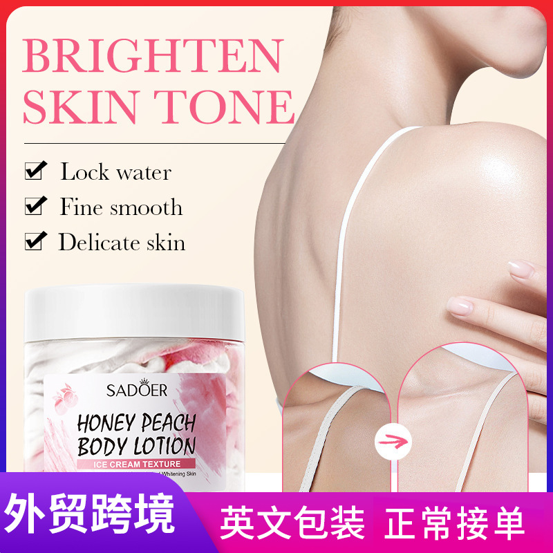 Full English SADOER peach ice Cream Body Lotion Moisturizing and Nourishing Body Cream cross-border export wholesale full figure
