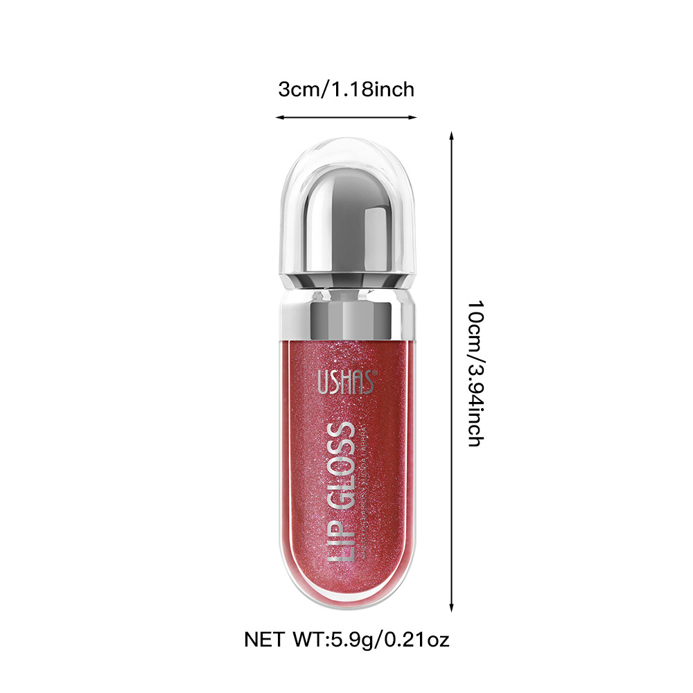 USHAS European and American cross-border stock pearlescent liquid lipstick, long-lasting non-stick to cups, waterproof mirror fine Sparkling Lip gloss UC089 Item Picture