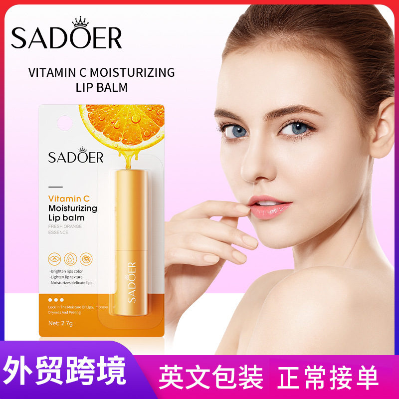 SADOER Vitamin C Moisturizing Lip Balm, Double Lip Care Moisturizing Lip Balm, cross-border export wholesale full figure
