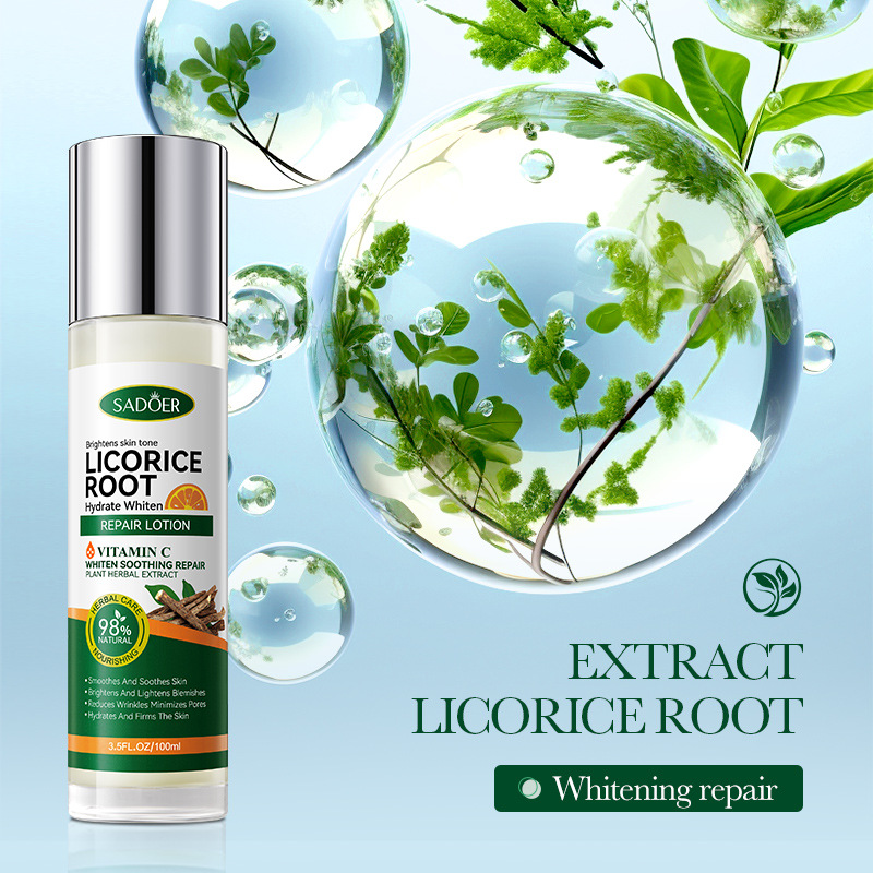 Cross-border export wholesale of SADOER licorice VC Hydrating Whitening Nourishing Lotion and Brightening Lotion Specification drawing