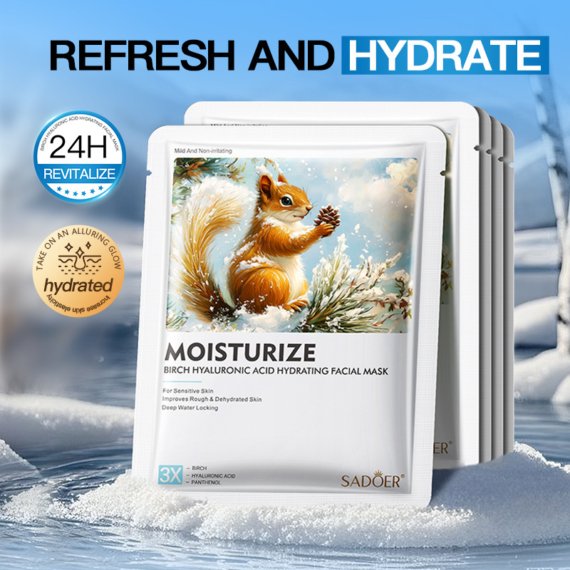 Cross-border wholesale of SADOER Birch Hyaluronic acid Hydrating Mask for moisturizing and hydrating full figure