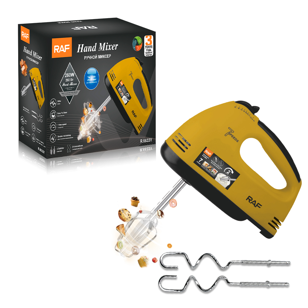 RAF European and American standard 7-speed electric egg beater, household handheld high-power egg beater and dough baking mixer Specification image