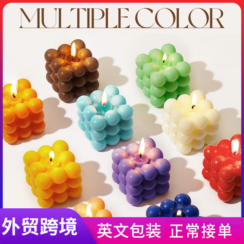 All-english SADOER Cube scented candles for celebrating festivals and gatherings, colorful birthday candles, cross-border export wholesale full figure
